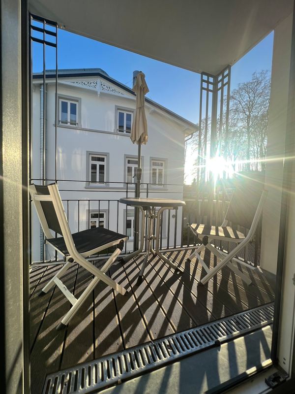 Südbalkon in der Abendsonne